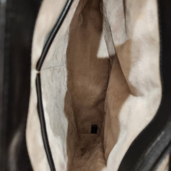 BRAHMIN Vintage Genuine Leather Croco Satchel Bag, Black/Brown, Women's OS - Picture 8 of 14